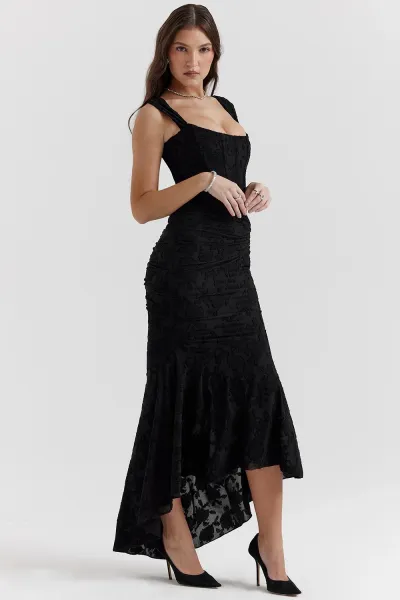 Design Black Lace Mermaid High-Low Dress Dress.formal Dress - 21