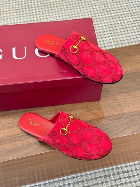 Gucci Princetown Horsebit Mule Beige Suede Slippers - 6