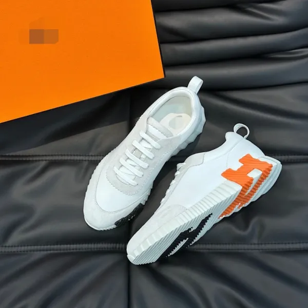 Hermès H-Logo Sneakers White Orange Sneakers - 1