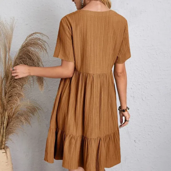 Design Olive Green Tiered Smocked Dress - 14