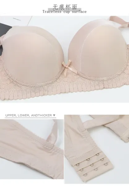 Design Lace Trim Satin Underwire Bra in Dusty Rose Underwear - 14