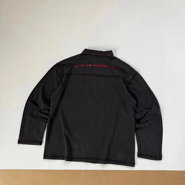 Oakley VTG Black Long Sleeve Polo Shirt