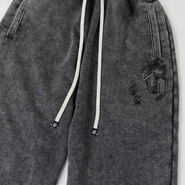 Design Wide-Leg Sweatpants Black - 9