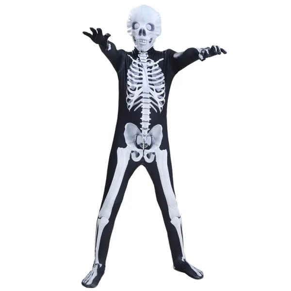 Design Skeleton Hooded Jumpsuit Black Costume Clothing - 5