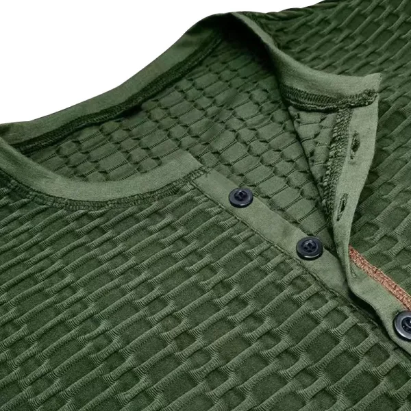 Design Henley T-Shirt Teal Textured - 24