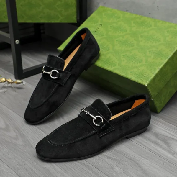 Gucci Horsebit Loafer Black Suede Loafers - 1