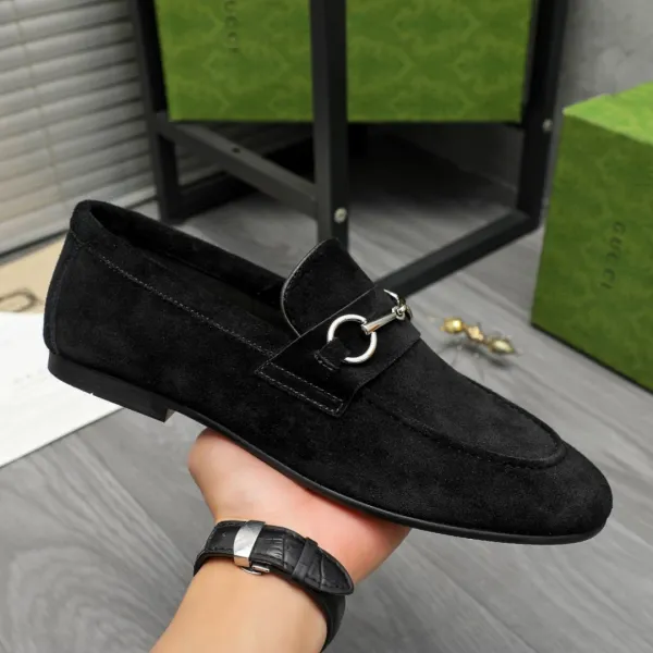 Gucci Horsebit Loafer Black Suede Loafers - 5