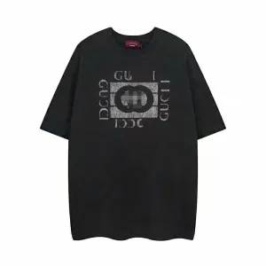 Gucci Logo Print Oversized Black T-Shirt