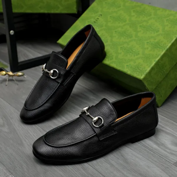 Gucci Horsebit Loafer Black Leather Loafers - 12