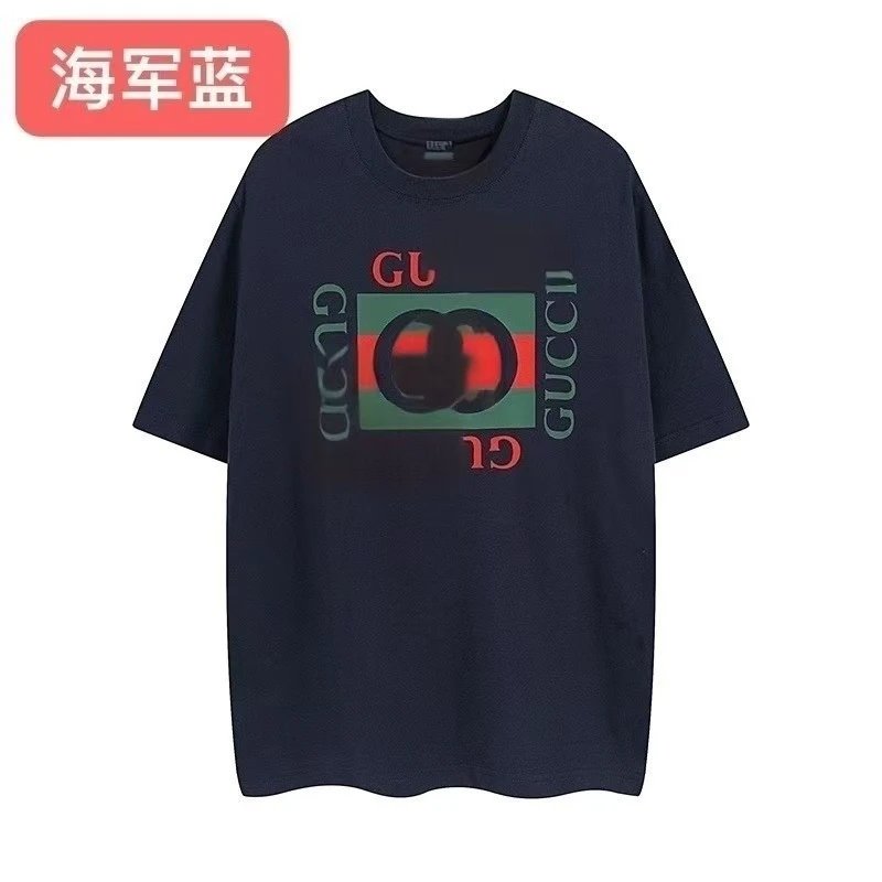 Gucci Graphic Print Oversized T-Shirt Navy - 12