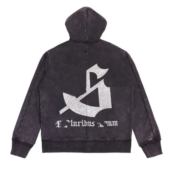 Design Red Gothic Script Zip-Up Hoodie - 10