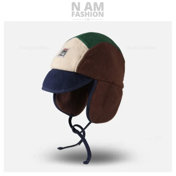 Design N AM Fashion Tricolor Fleece Aviator Cap Multicolor Hat Hats - 10