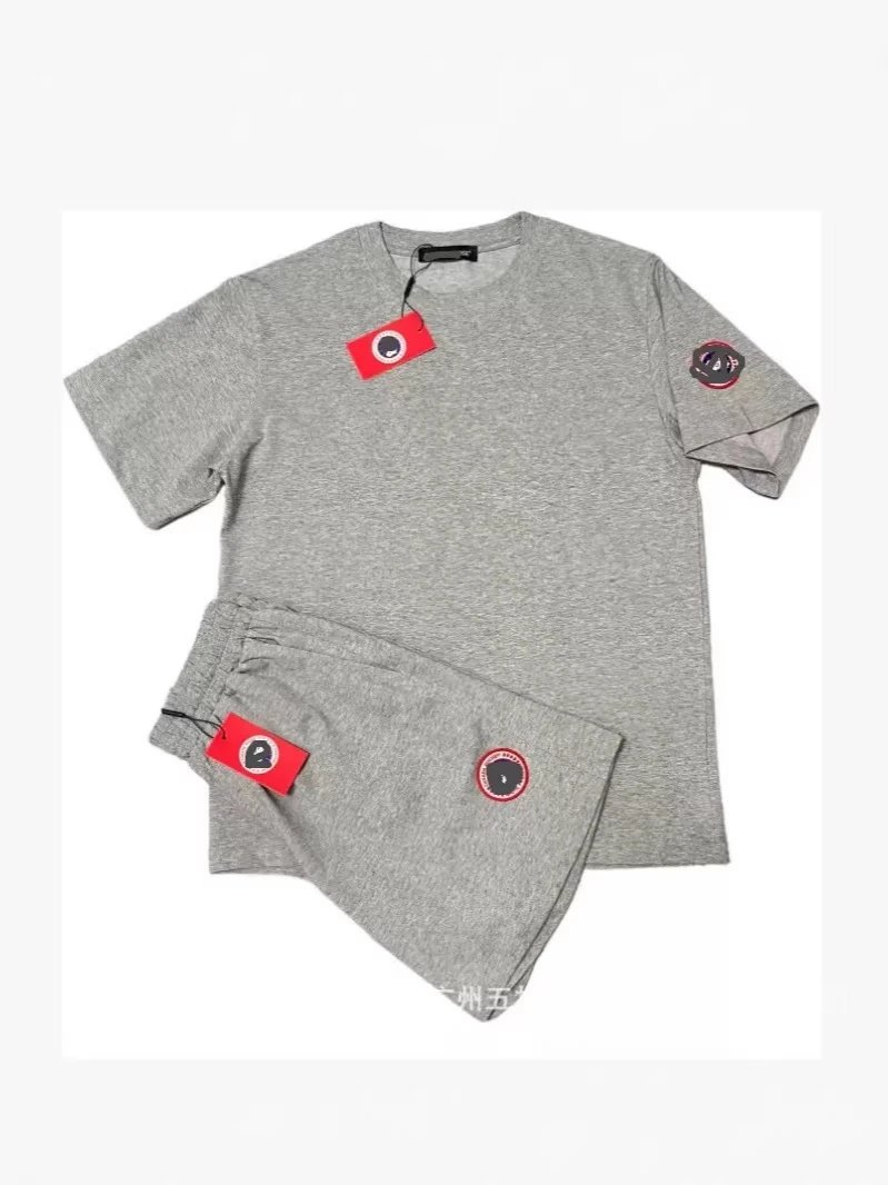 Design Logo Patch Gray T-Shirt and Sweatpants Set - 10
