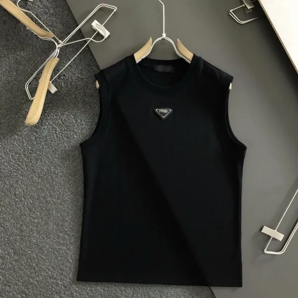 Prada Triangle Logo White Sleeveless Top Vest Top - 6