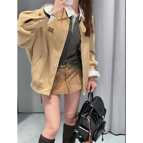 Design WIM WIM Beige Utility Jacket with Embroidered Logo Outerwear.jacket - 9