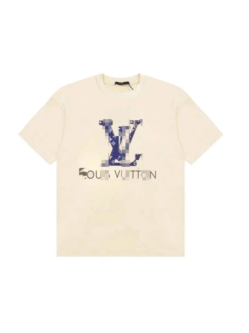Louis Vuitton Pixelated Monogram Logo T-Shirt Beige