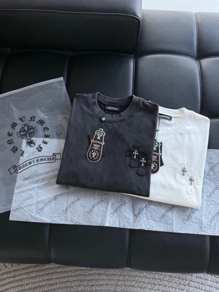 Chrome Hearts Cross Embroidered White T-Shirt - 20