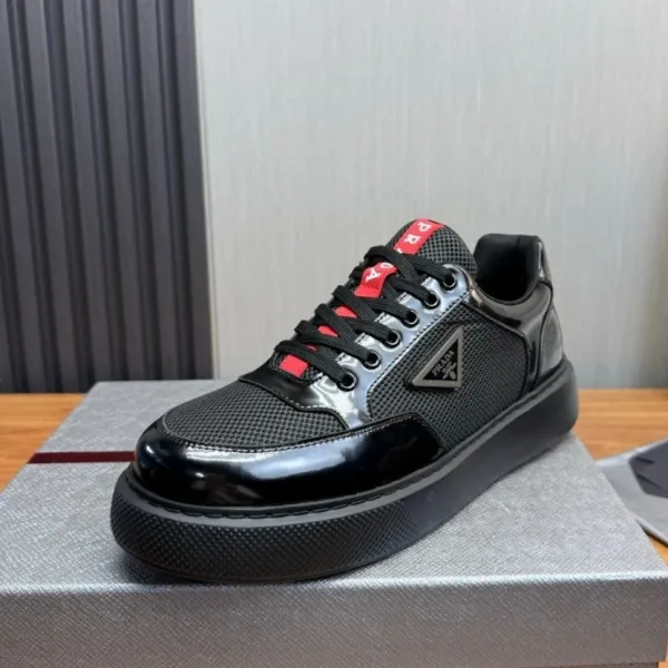 Prada Re-Nylon Sneakers Black with Red Accents Sneakers - 1