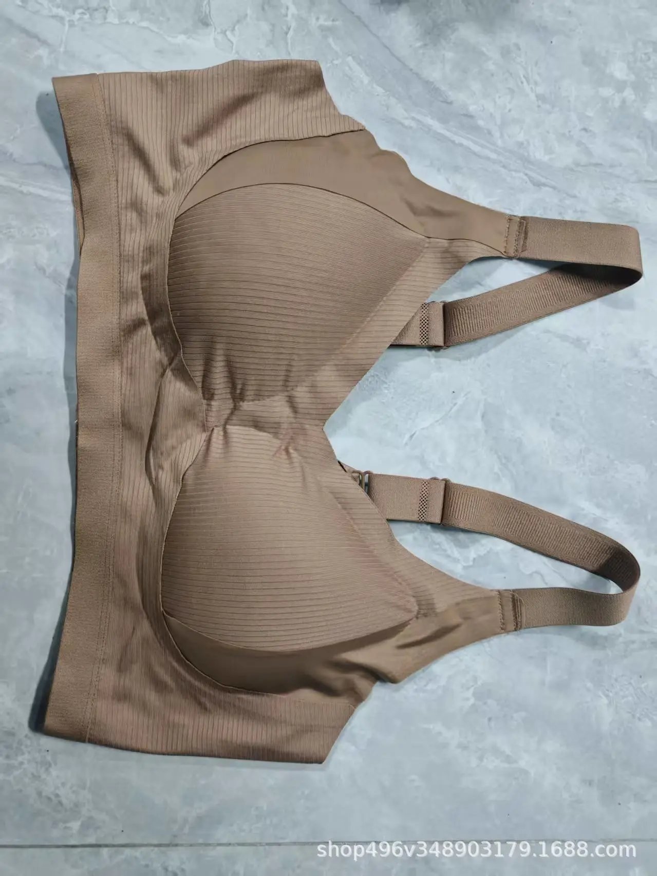 Design Seamless Ribbed Nude Wireless Bralette Underwear - 21