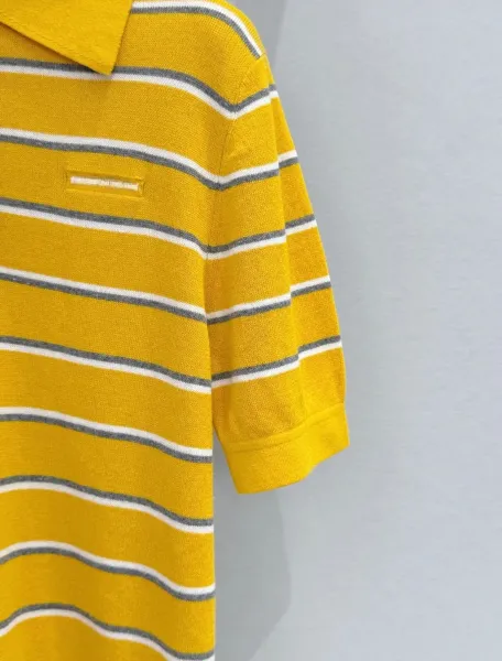 Design Striped Yellow Polo Shirt Tops Polo - 5