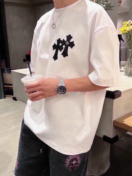 Chrome Hearts Cross Embroidered White T-Shirt - 27