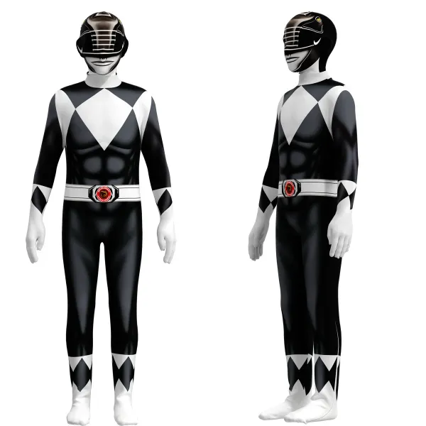 Design Mighty Morphin Power Rangers Green Ranger Costume Full Body Suit Clothing - 8