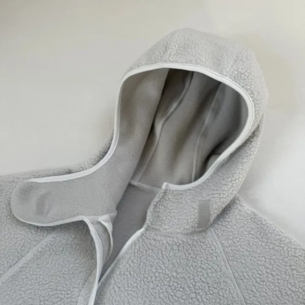 Design Fleece Cropped Hoodie White - 14