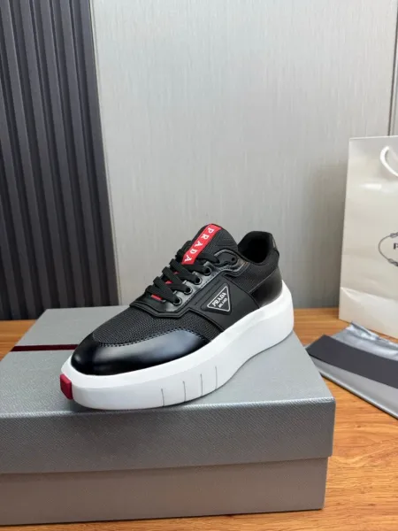 Prada Re-Nylon Sneakers Black White Red Sneakers Chunky Sneakers - 1