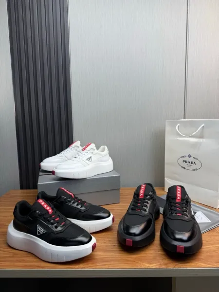 Prada Re-Nylon Sneakers Black White Red Sneakers Chunky Sneakers - 13