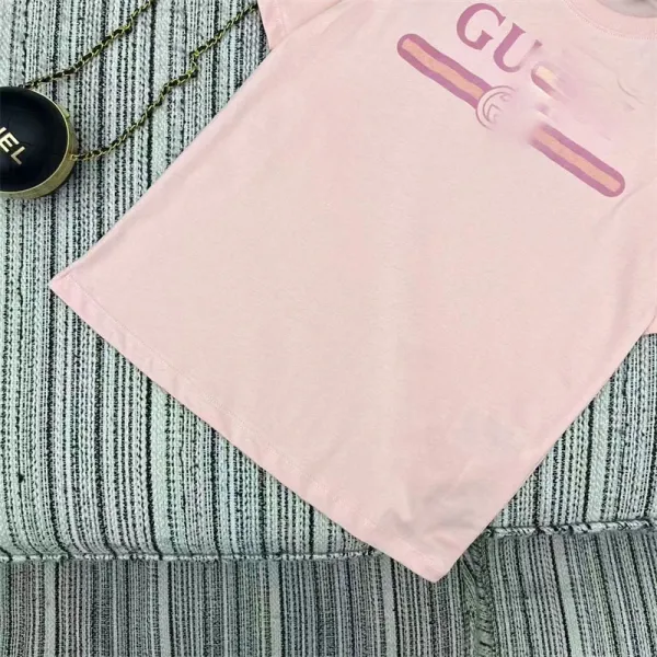 Gucci Logo Print Pink T-Shirt - 7