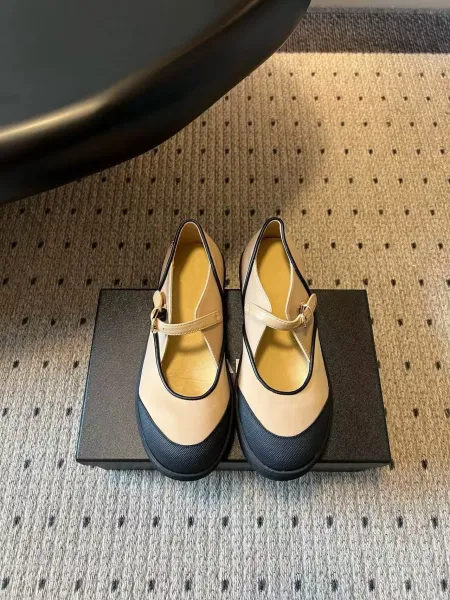 Prada Mary Jane Flat Red and Black Shoes Casual Shoes - 16