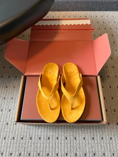 Jacquemus Les Tongs Jaune Suede Flip-Flops Slippers - 1