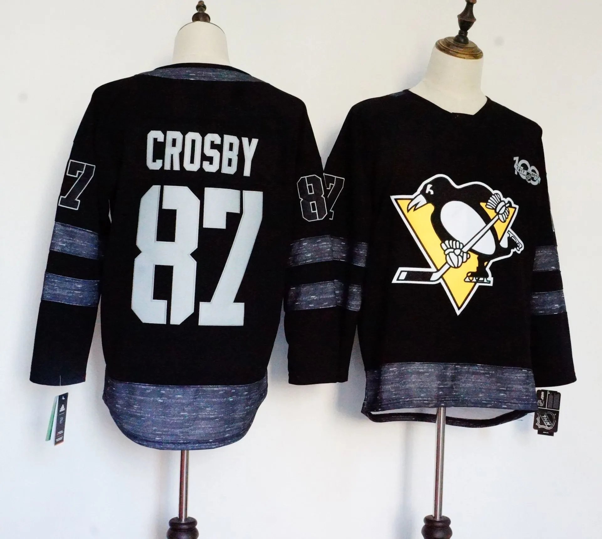 AC Milan Pittsburgh Penguins Sidney Crosby #87 Authentic Jersey Black Jersey