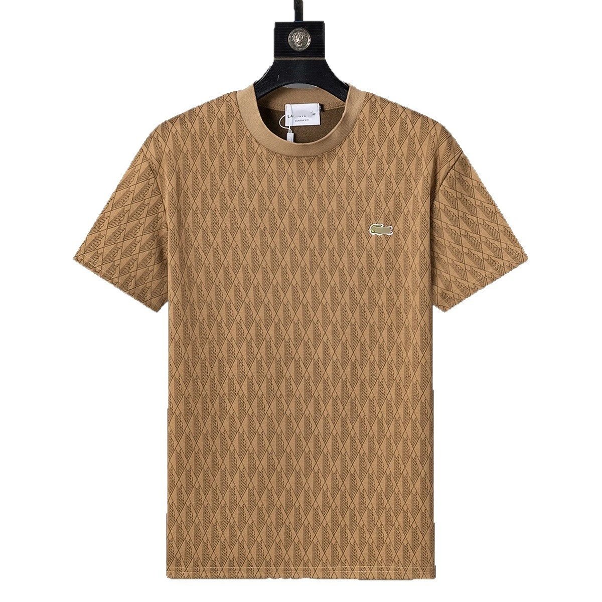 Lacoste Patterned Gray Blue Green Monogram Casual T-Shirt