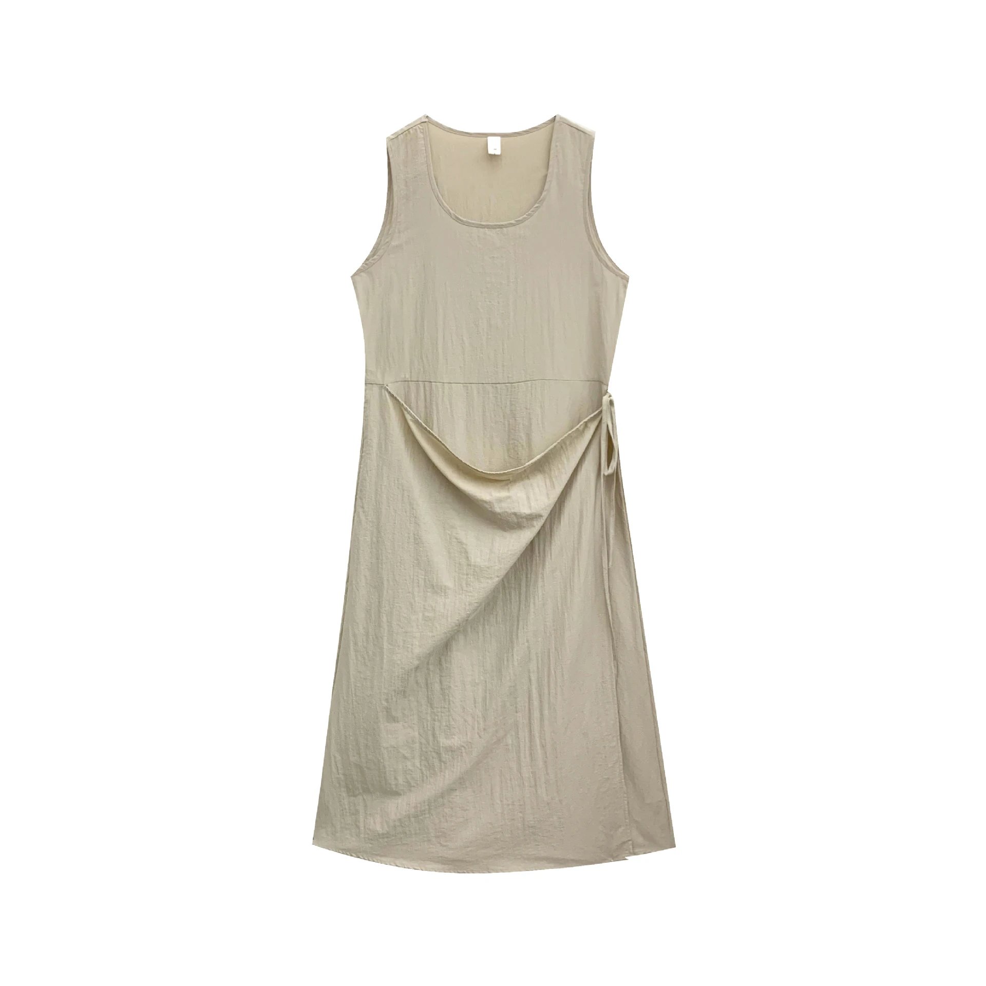 Wrap Detail Sleeveless Midi Dress White