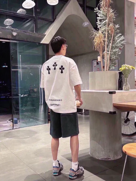 Chrome Hearts Cross Embroidered White T-Shirt - 1