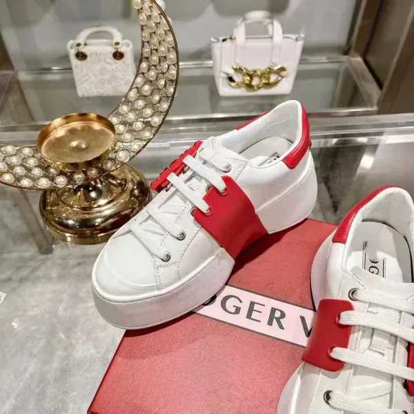 Hogan H222 Platform Sneakers White and Lilac Chunky Sneakers - 23