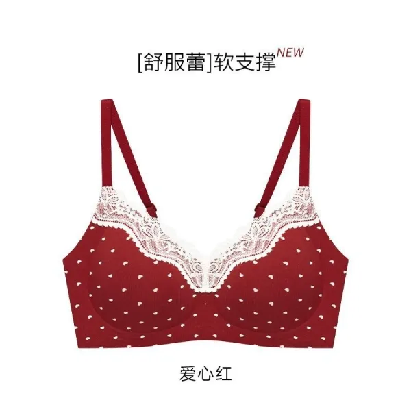 Design Soft Support Bra in Heart Red Underwear - 1