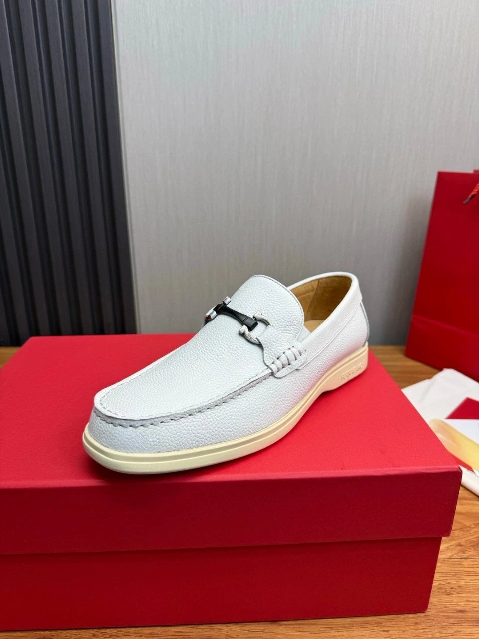 Hogan HXM281 White Suede Loafer - 15