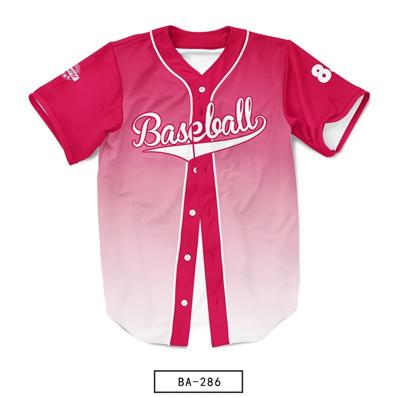 Design Baseball Jersey Pink Gradient Jersey