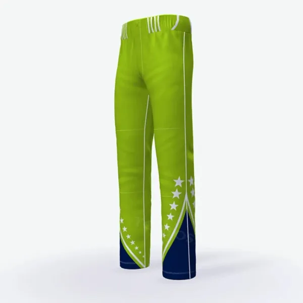 Design Star-Print Track Pants Lime Green and Navy Sweatpants - 1