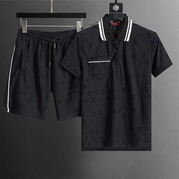 Gucci GG Monogram Black Polo and Shorts Set - 1