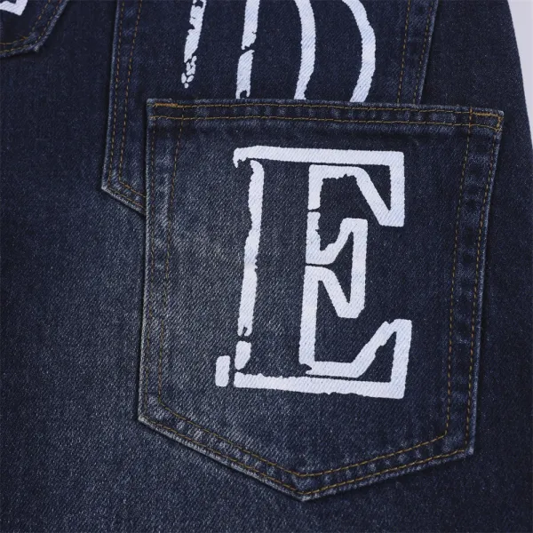 Rhude Denim Shorts Navy with Embroidered Logo - 14