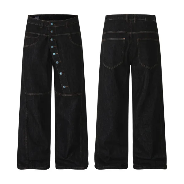 Design Riende Wide-Leg Denim Jeans Black Jeans - 2