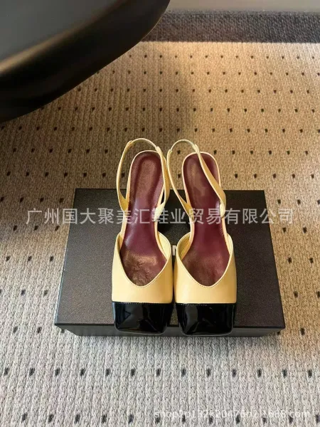 HAN Slingback Square-Toe Heels Black - 21