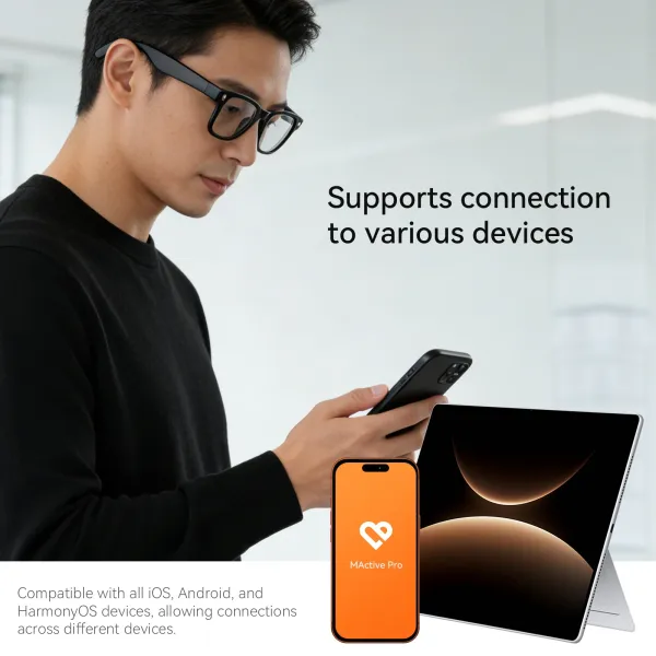 Apple Vision Pro Style Smart Glasses Black Eyewear - 43