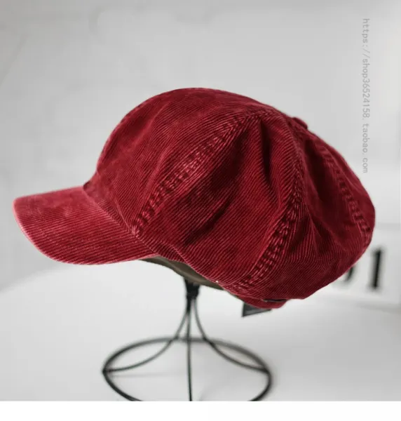 Design Corduroy Newsboy Cap Olive Green Hat - 8