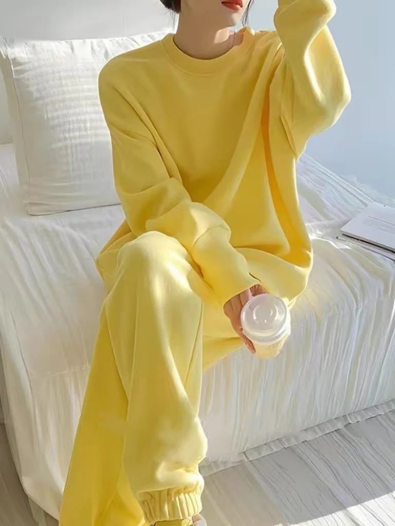 Design Oversized Lounge Set Yellow Casual Set - 3