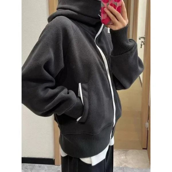 Design Fleece Zip-Up Hoodie Black - 6