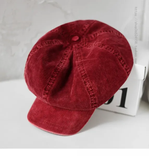 Design Corduroy Newsboy Cap Olive Green Hat - 12